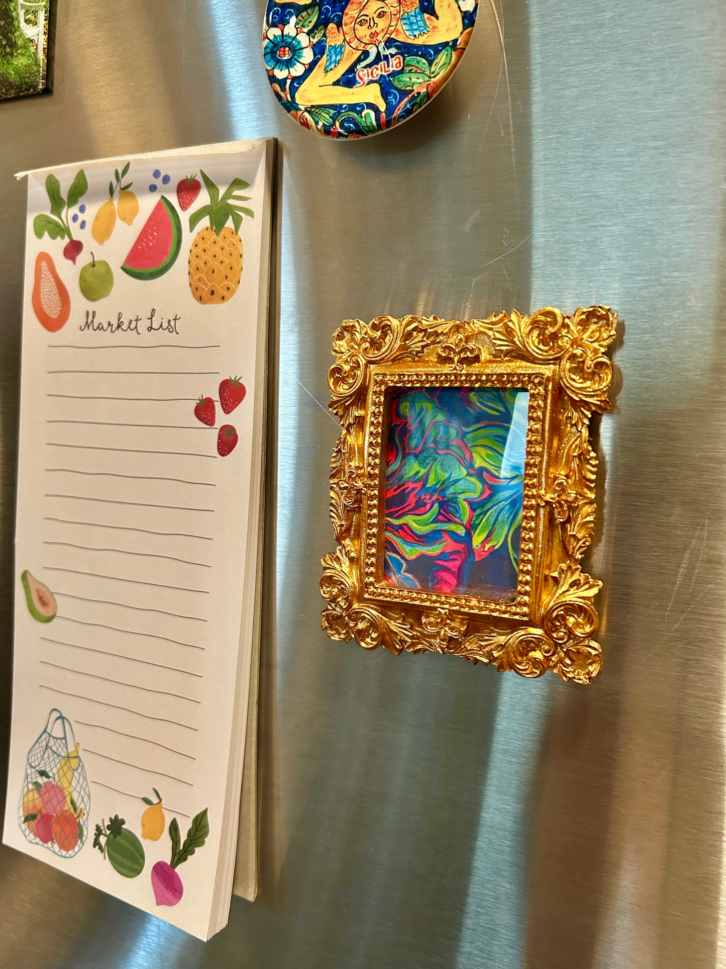 FLEURescent Carnation Miniature Art Magnet