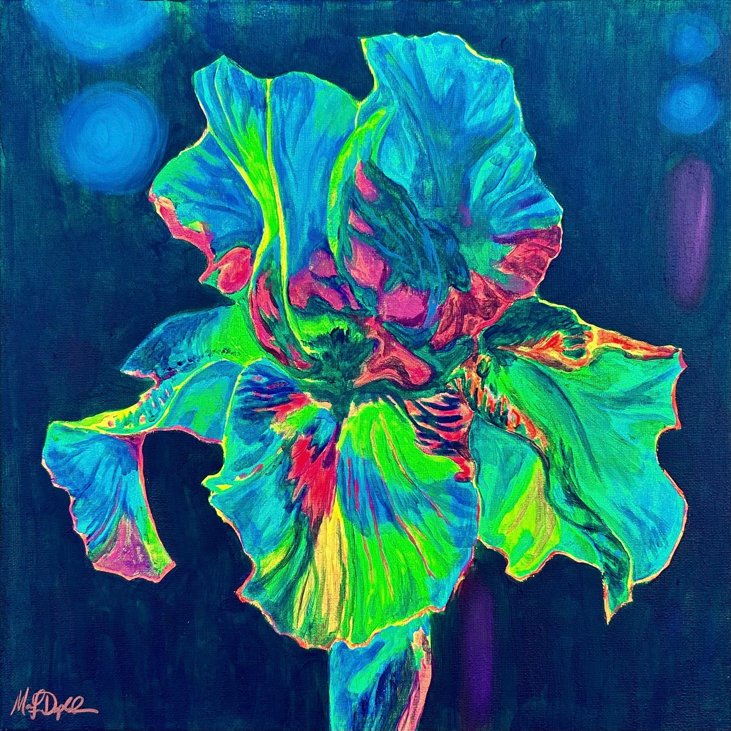 FLEURescent Iris Art Print