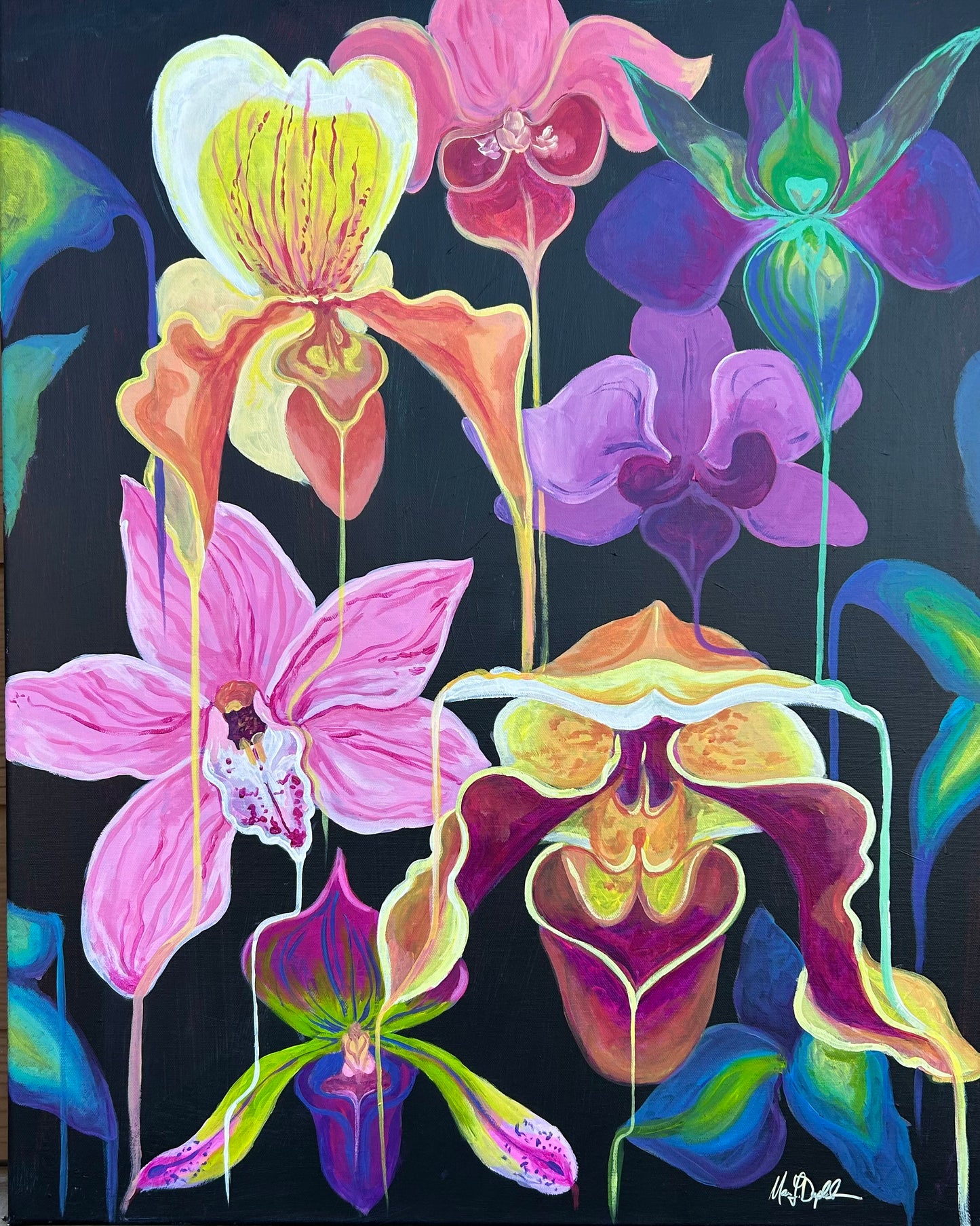 Dripping Orchids Art Print