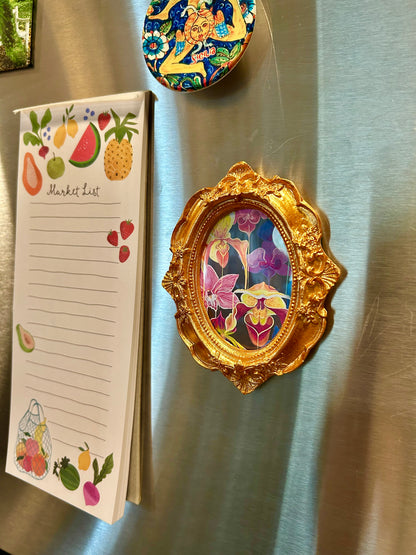 Dripping Orchids Miniature Art Magnet