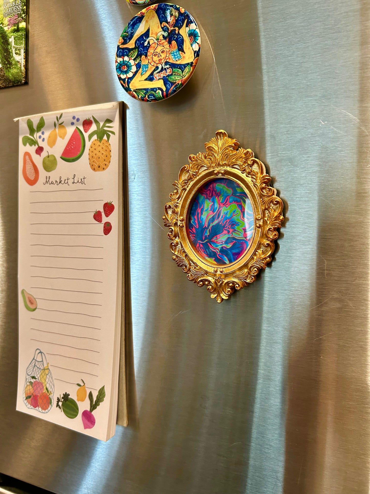 FLEURescent Carnation 2 Miniature Art Magnet