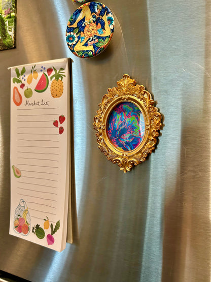 FLEURescent Carnation 2 Miniature Art Magnet