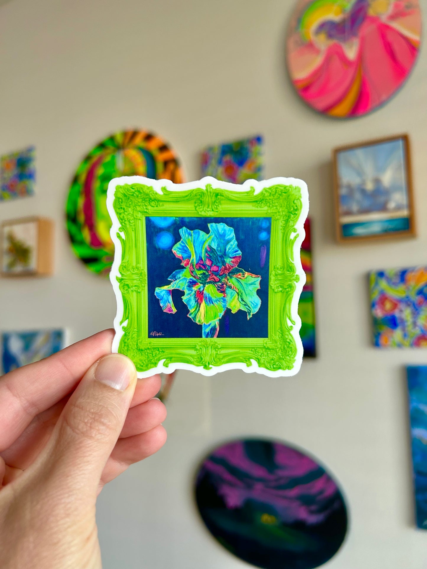 FLEURescent Iris Sticker