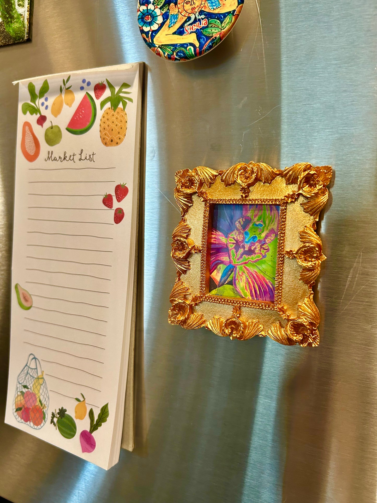 FLEURescent Orchid Miniature Art Magnet