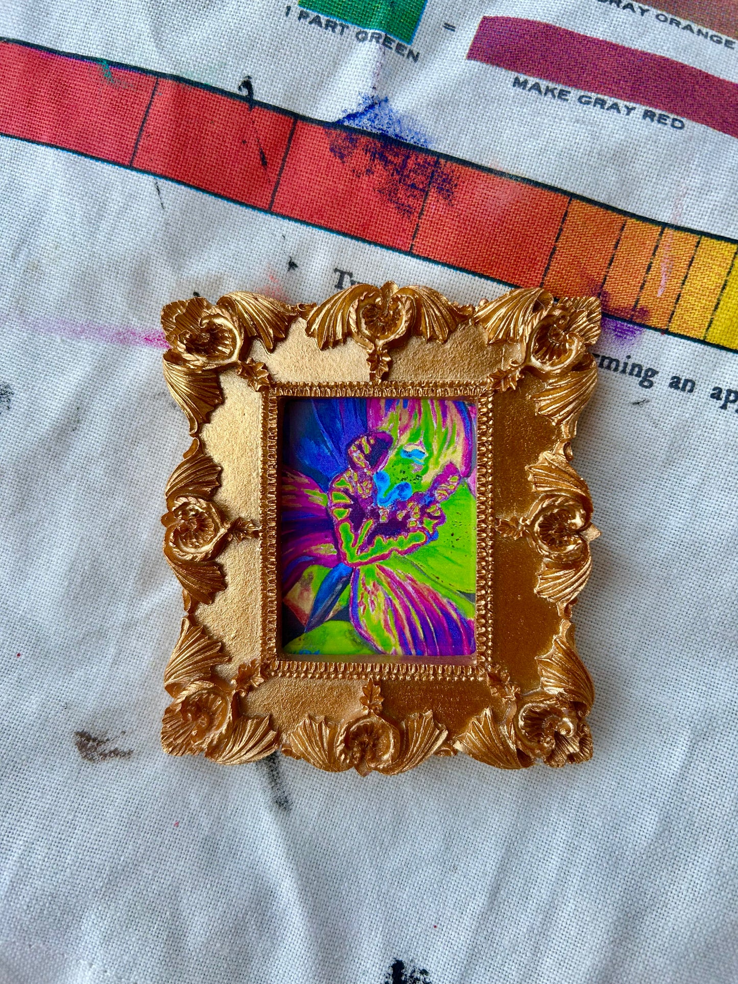 FLEURescent Orchid Miniature Art Magnet