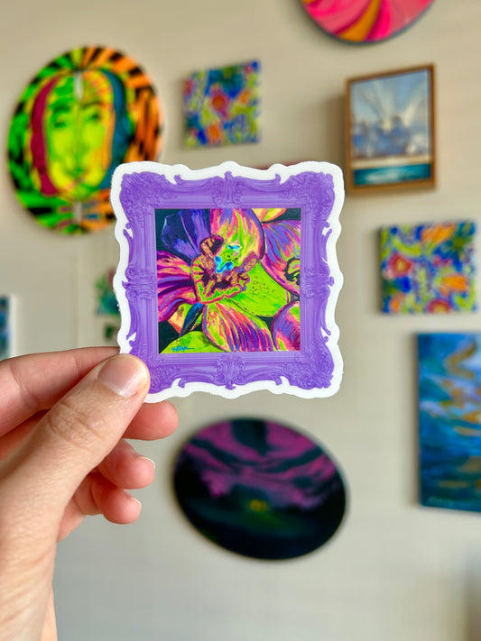 FLEURescent Orchid Sticker