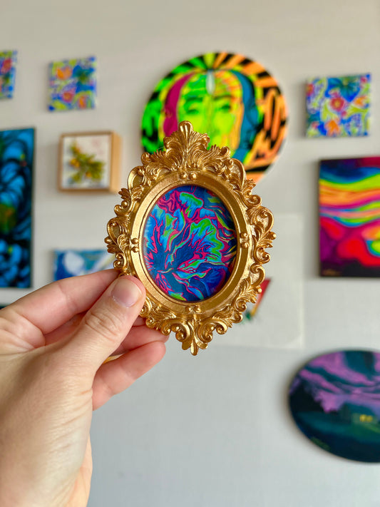 FLEURescent Carnation 2 Miniature Art Magnet