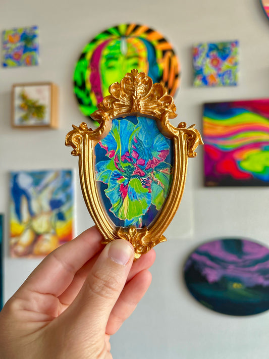 FLEURescent Iris Miniature Art Magnet