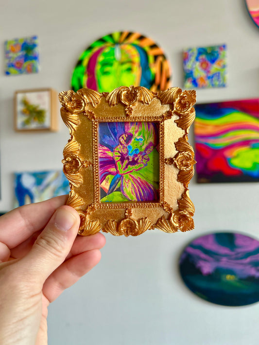 FLEURescent Orchid Miniature Art Magnet