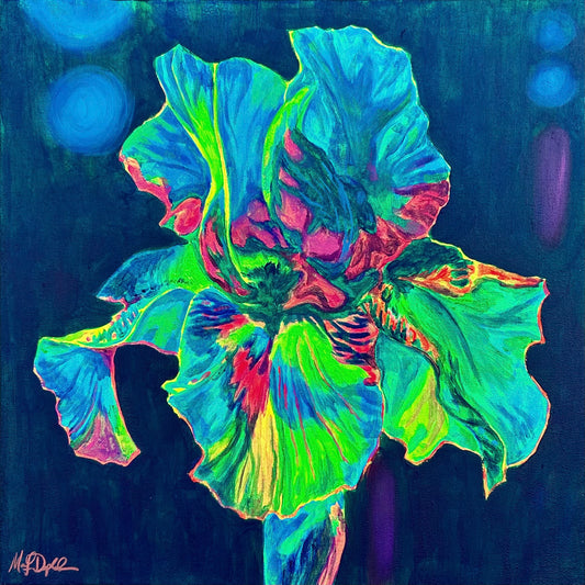FLEURescent Iris Art Print