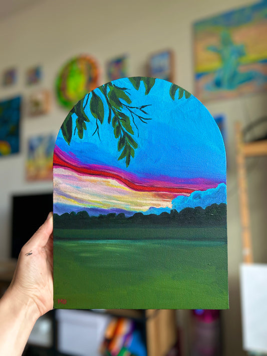 Cane Field Sunset Original Painting