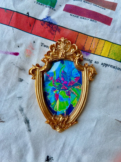 FLEURescent Iris Miniature Art Magnet