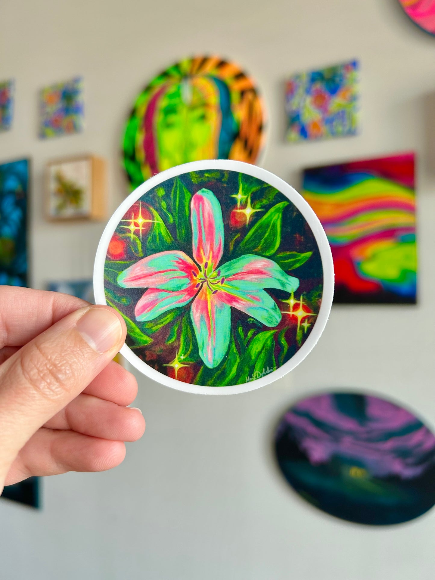 FLEURescent Lily Sticker