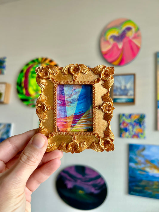 The Girl With Kaleidoscope Eyes Miniature Art Magnet