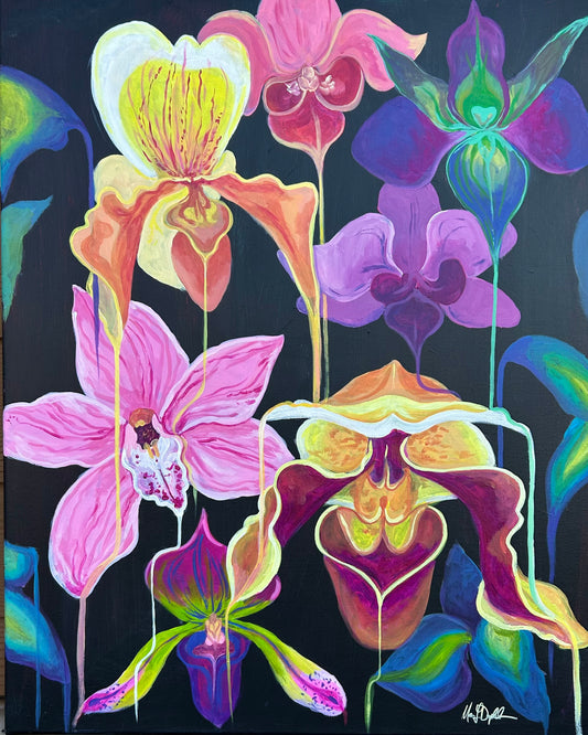 Dripping Orchids Art Print