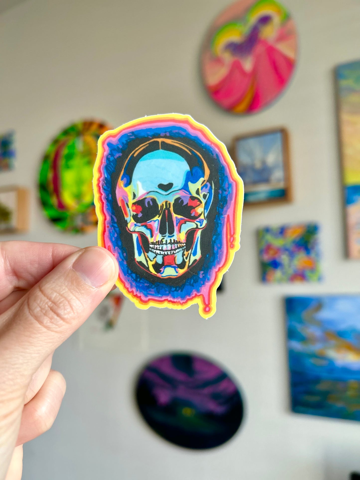 Rainbow Skull Sticker